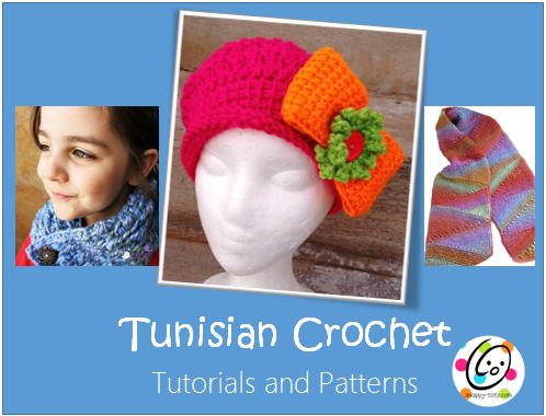 Tunisian Crochet tutorials and patterns from a variety of designers.