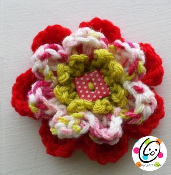 Free Pattern: Colorful Blossom Flower