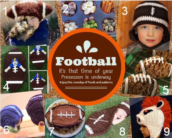Football munchies and things to crochet.