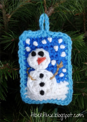Snow Day Pillow Ornament from Fiber Flux.