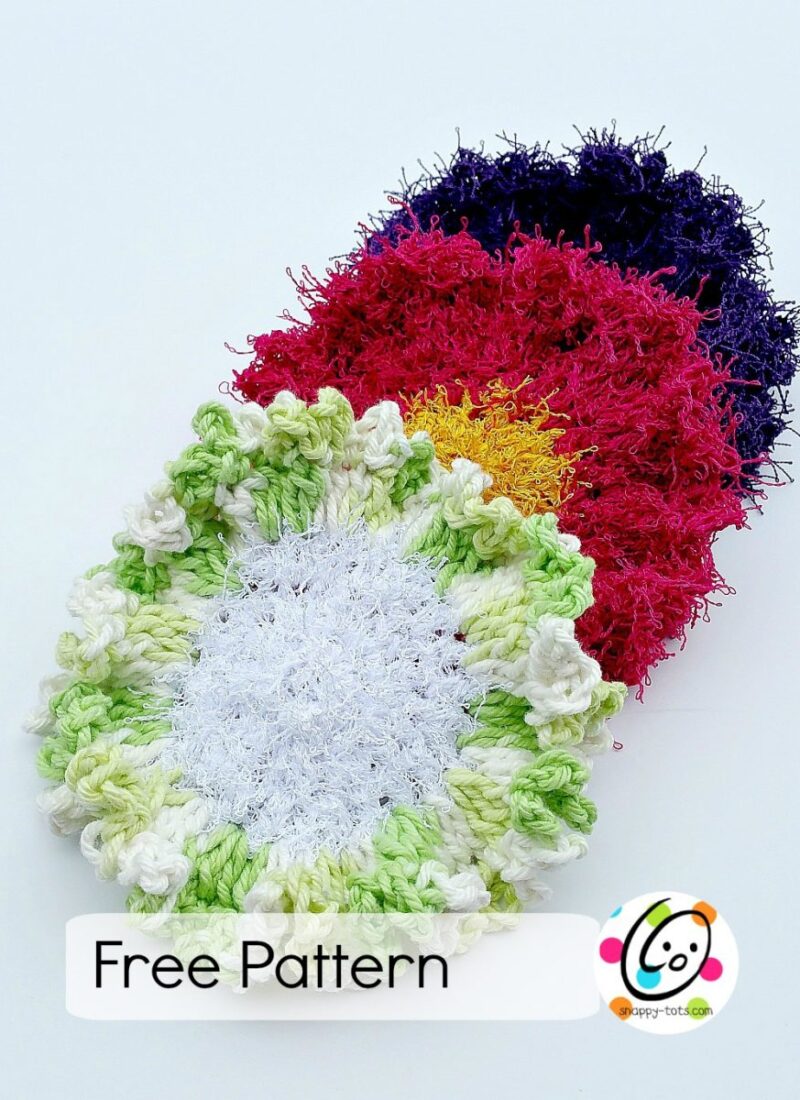 Free Pattern: Scrubby Yarn Review and Flower Scrubbers