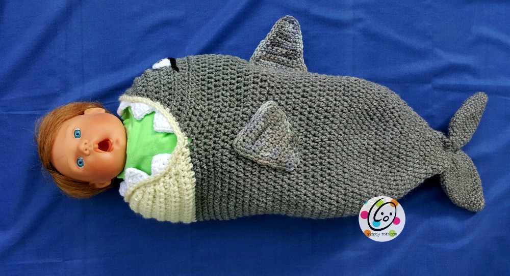 Shark cocoon and backpack pattern.