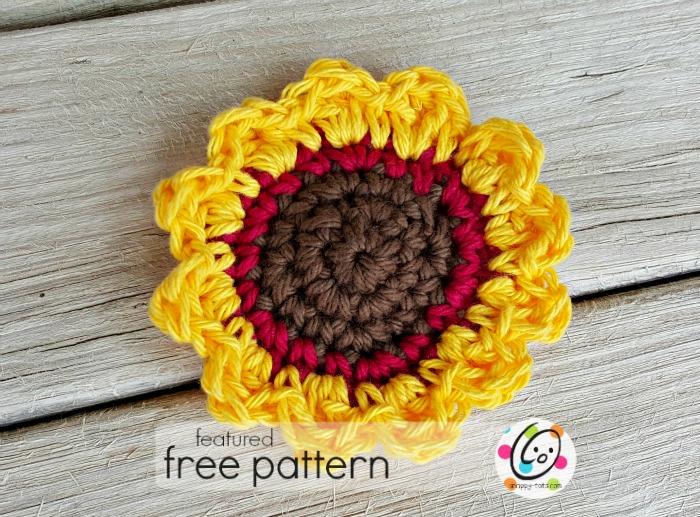 sunflower free crochet scrubbie pattern