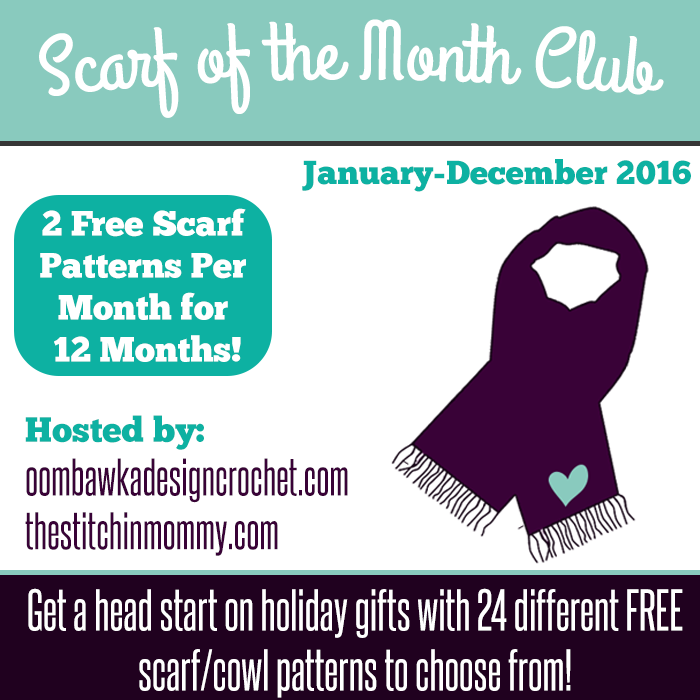 Free crochet pattern ~ scarf of the month club