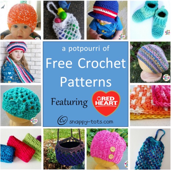 free crochet patterns featuring Red Heart Yarns