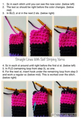 Straight lines with self striping yarn