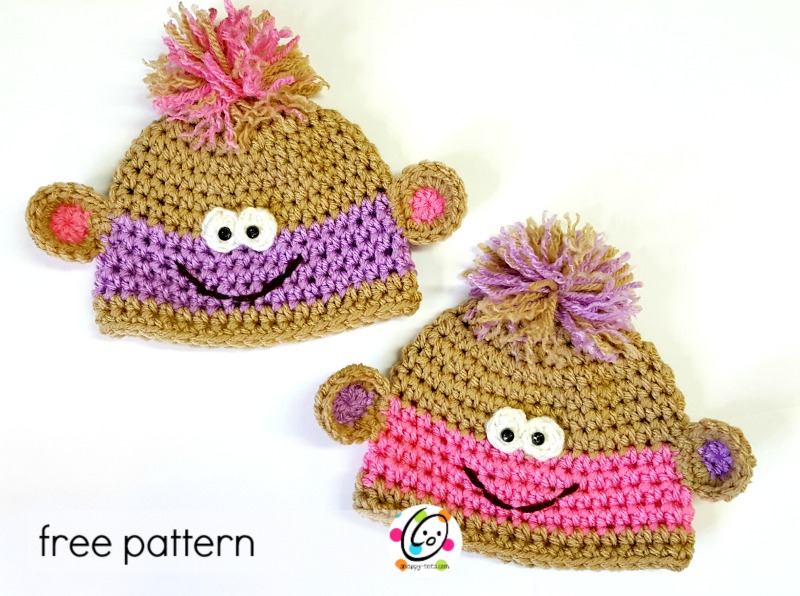 Free Pattern: Twin Baby Monkey Beanies