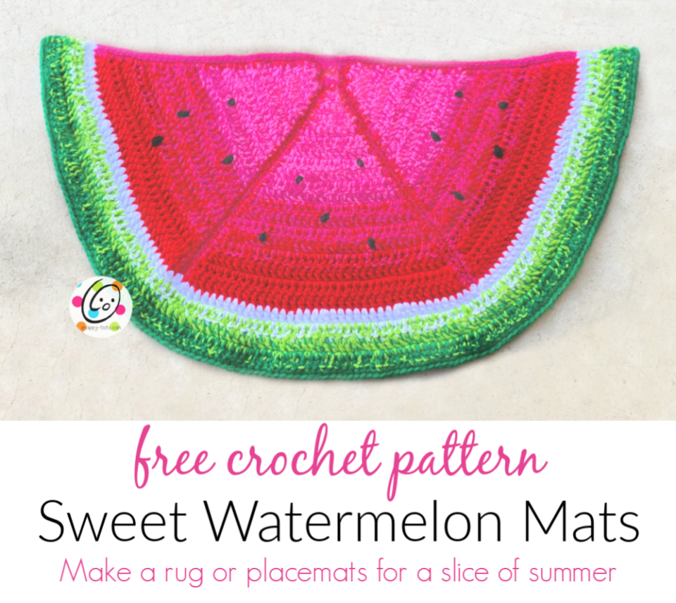 Watermelon Button Mat Free Pattern: Watermelon Mats - Snappy Tots