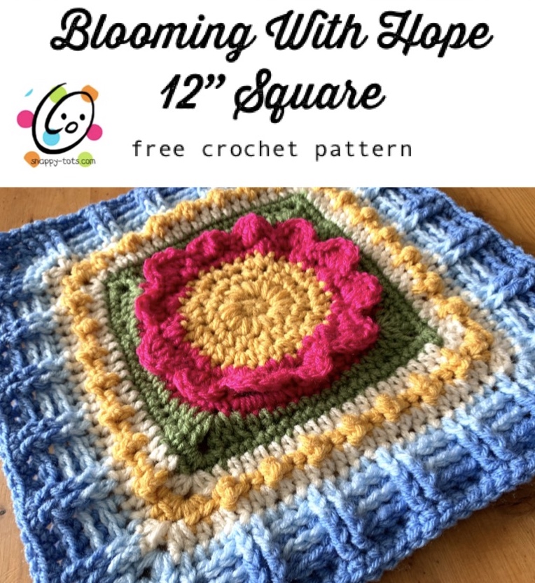 Free Pattern: Blooming With Hope 12″ Square