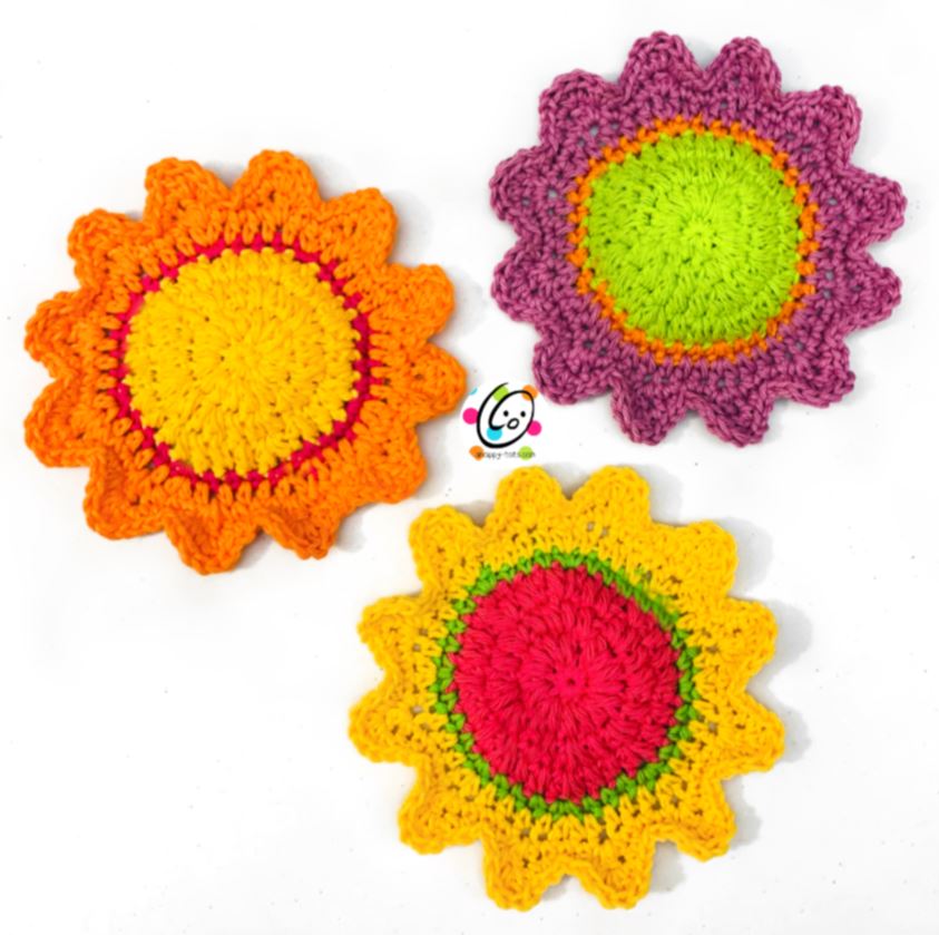 Blooming With Hope crochet flower cloths by Snappy Tots