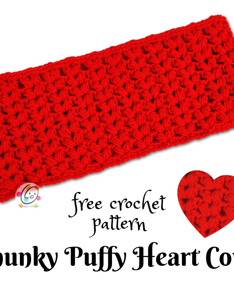 Free Crochet Pattern: Chunky Puffy Heart Cowl