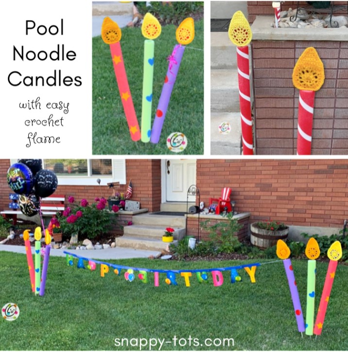 Pool Noodle Birthday and Christmas Candles