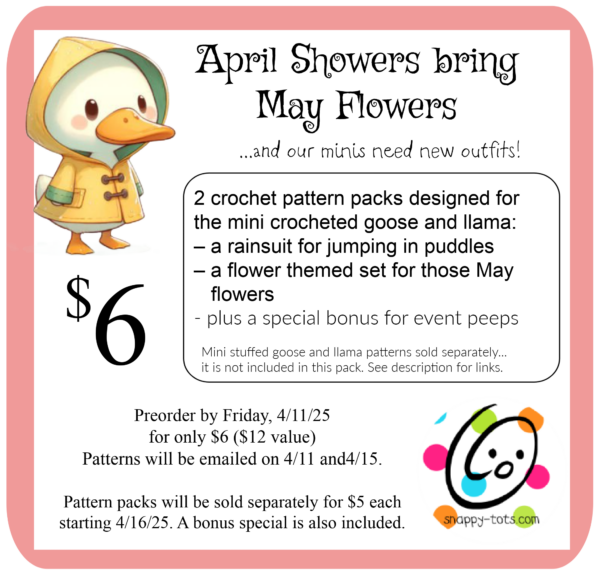 Showers and Flowers Mini Goose and Llama Crochet Event