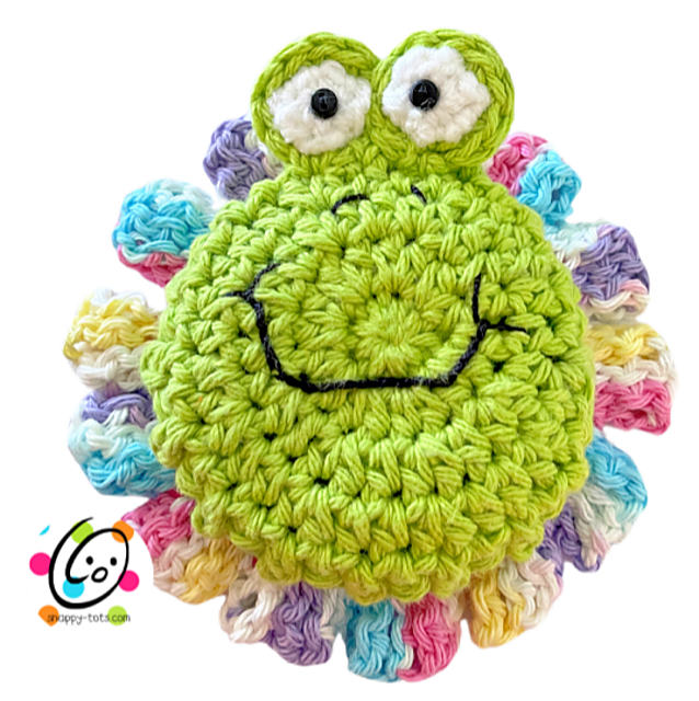Free Pattern: Froggy Flower Scrubber