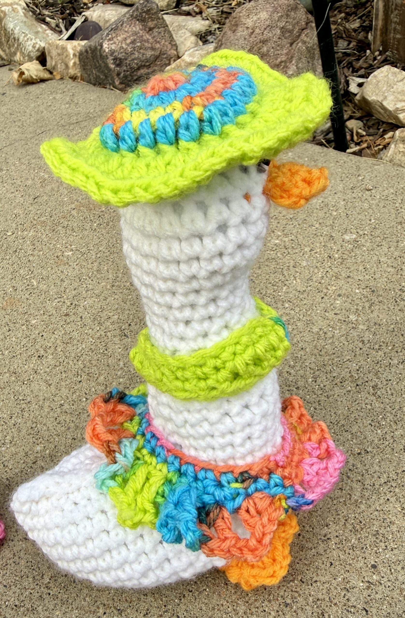 Ready to adopt! Augusta the Desk Goose in Beach Outfit - Image 3