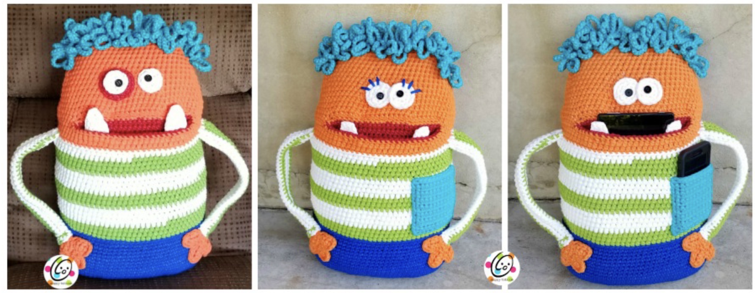 Nap Monster Pillow Pack crochet pattern