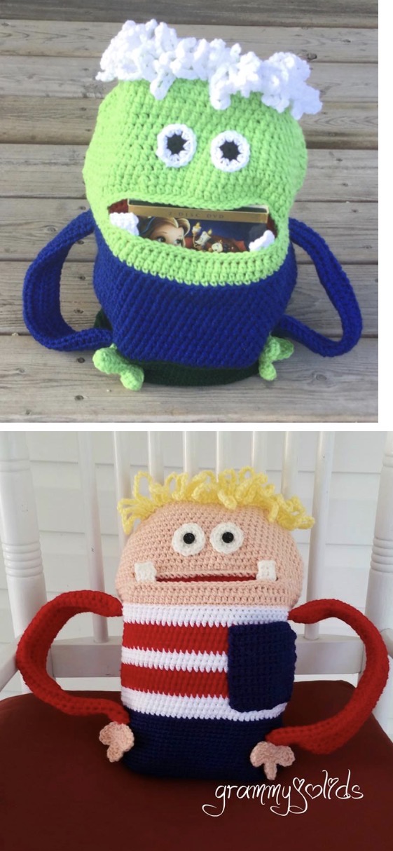 Smaller Nap Monster Pillow Pack samples made with worsted weight yarn