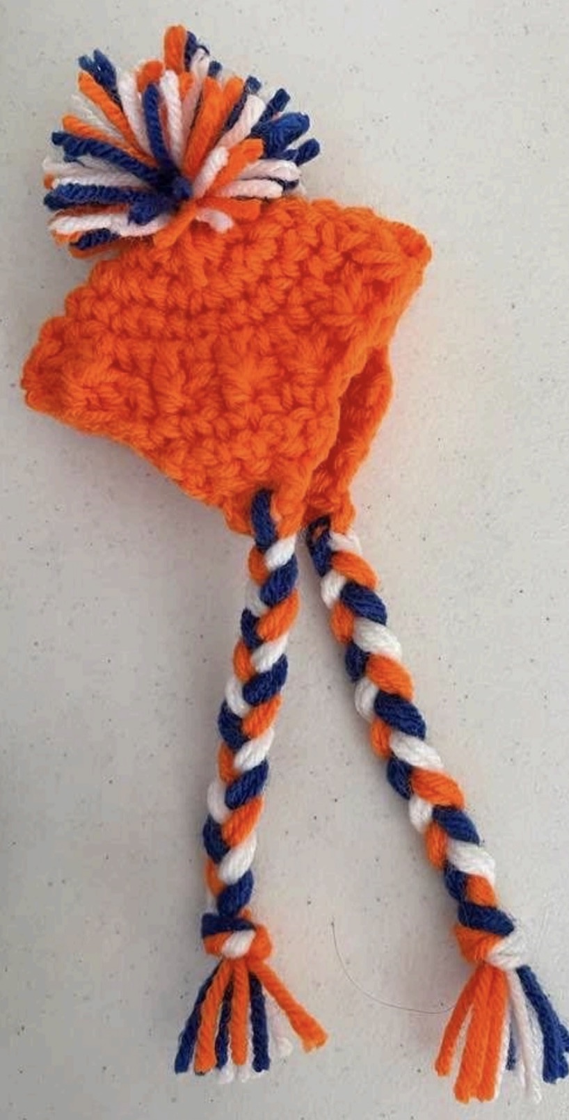 Crochet earflap beanie for the Football Fan Goose