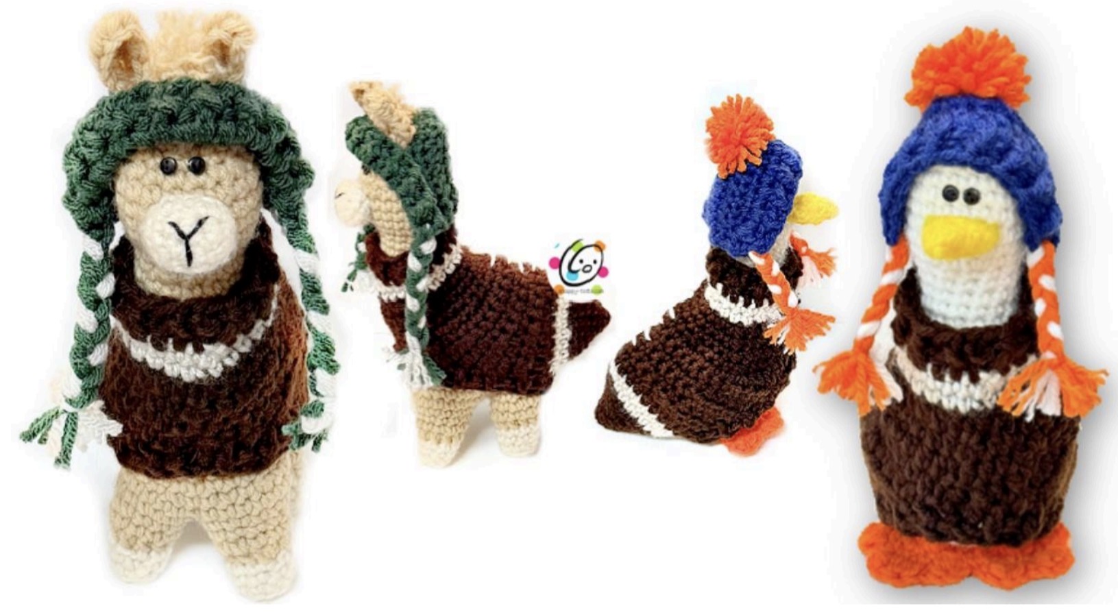 Mini Football Fan crochet outfit for the Snappy Tots Mini Dress Up Goose and llama