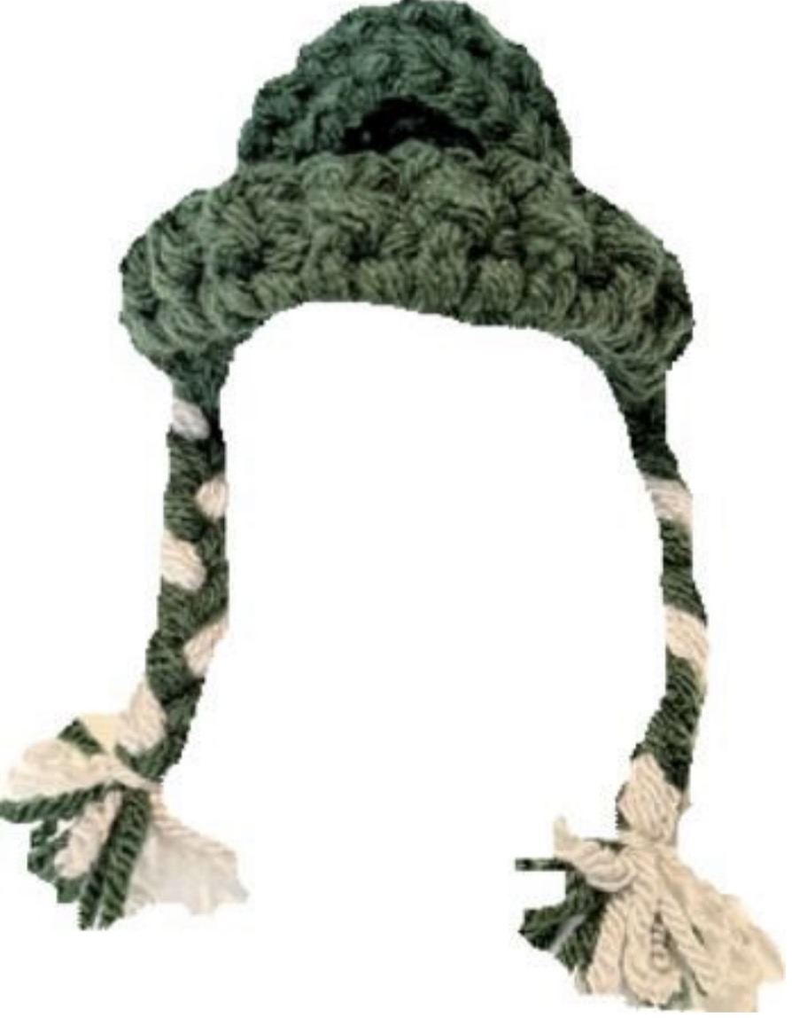 Crochet football fan beanie for Mini Dress Up Llama