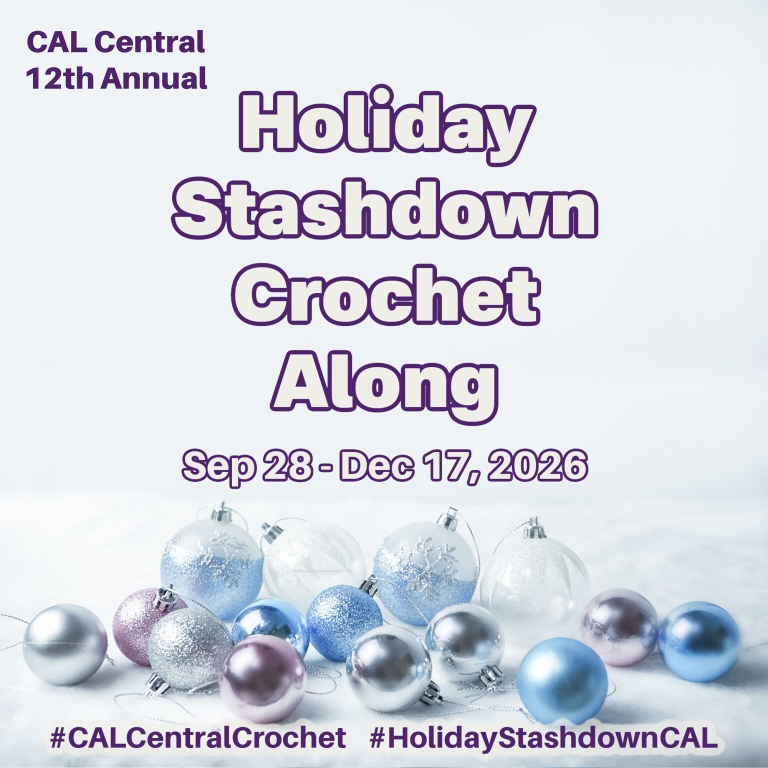 2026 Holiday Stashdown Crochet Along event graphic