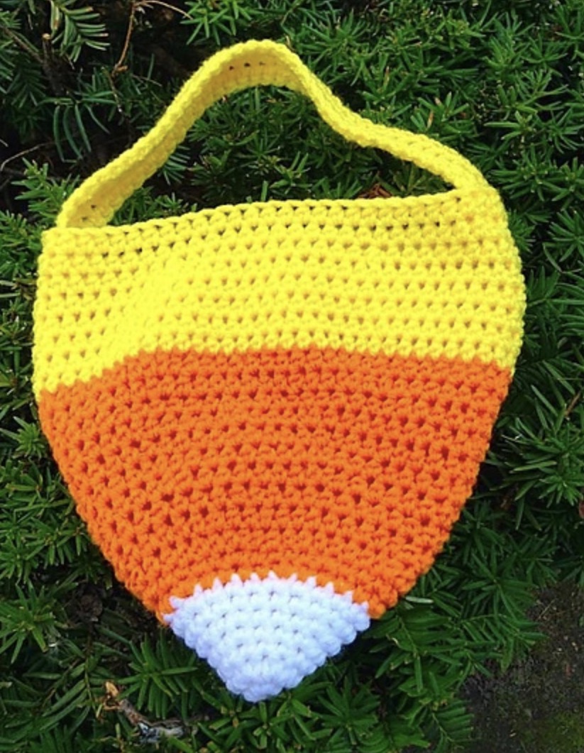 Bananas for Candy Corn Bag and Hat crochet pattern by Snappy Tots