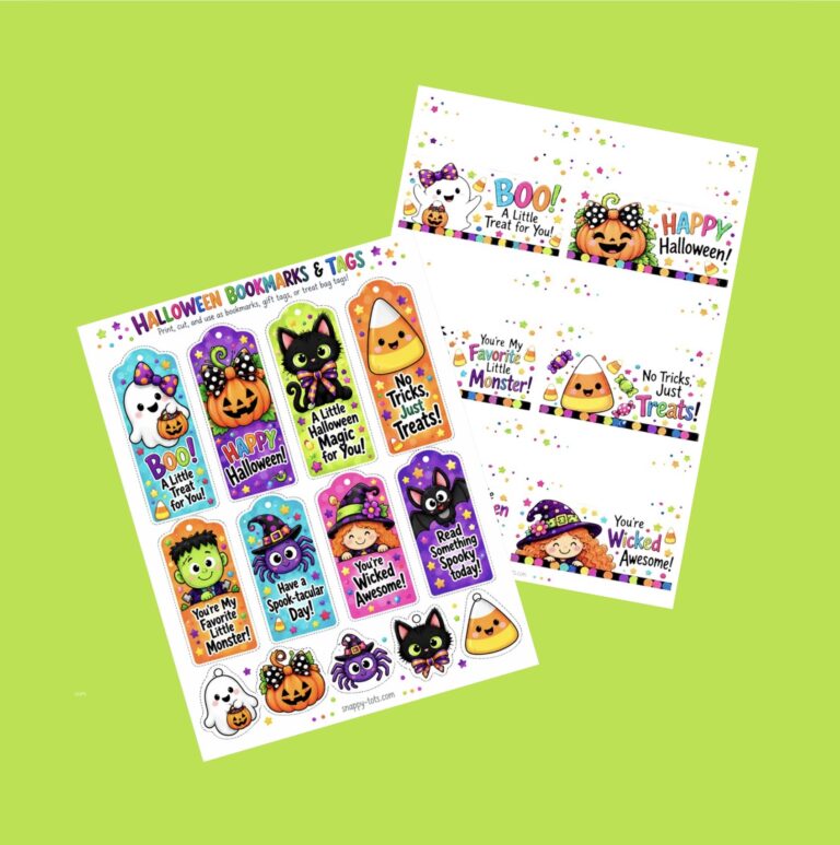Free Halloween Printables: Treat Bag Toppers, Bookmarks & Tags